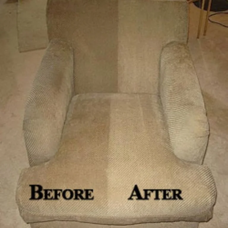 Clean living room single sofa chair in a College Station Texas home after professional upholstery cleaning